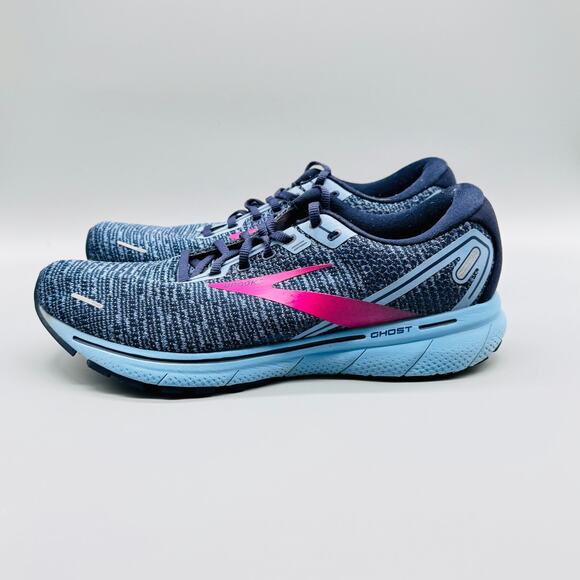 Brooks Shoes Womens 11.5 Blue Fuchsia Ghost 14 Cushioned Road Running Shoes - Picture 4 of 11